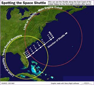 Rare Twilight Shuttle Launch on Monday Visible Along Eastern United States