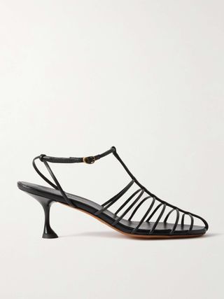 Tee Cage Leather Sandals