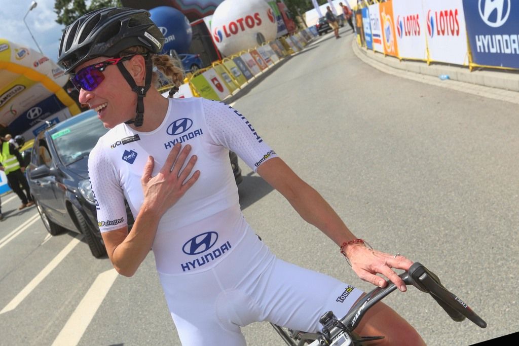 Flavia Oliveira (BTC City Ljubljana) waits for confirmation of her victory