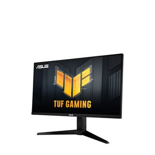 Asus TUF VG28UQL1A showing the TUF Gaming logo against a white background.