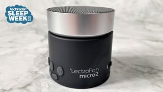 LectroFan Micro2 on a gray backdrop