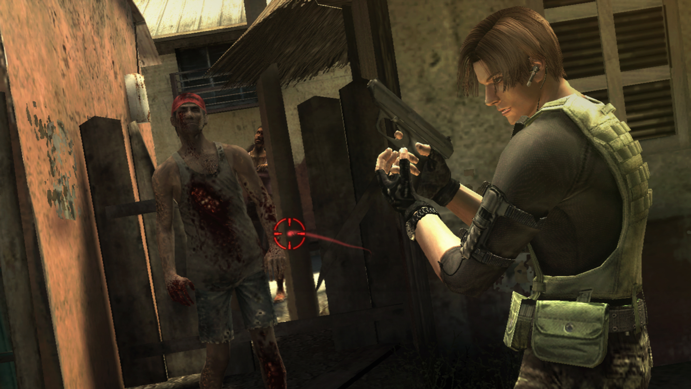 Leon is attacked by zombies in Resident Evil: The Darkside Chronicles