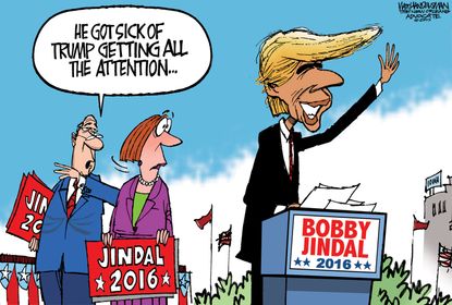 Political cartoon U.S. Bobby Jindal Donald Trump 2016