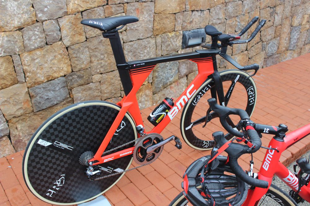 A BMC time trial bike in 2017 colours
