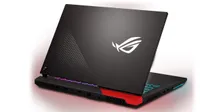 Asus ROG Strix G15 AMD Advantage Edition. El portátil gaming visto desde atrás.