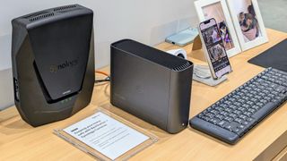 Synology BeeStation Plus on a desk at Computex 2025