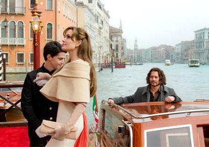 Angelina Jolie and Johnny Depp - FIRST LOOK! Angelina Jolie in The Tourist - The Tourist - Johnny Depp - Celebrity News - Marie Claire 