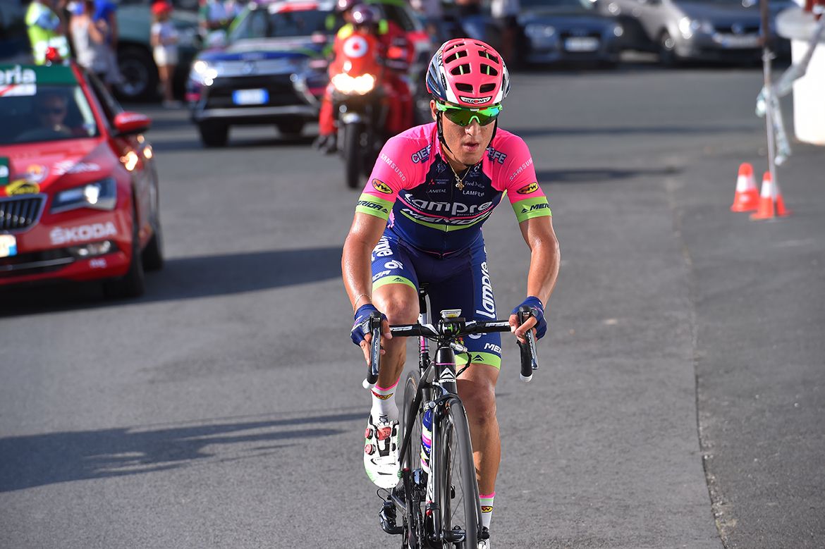 Valerio Conti (Lampre-Merida) on the attack