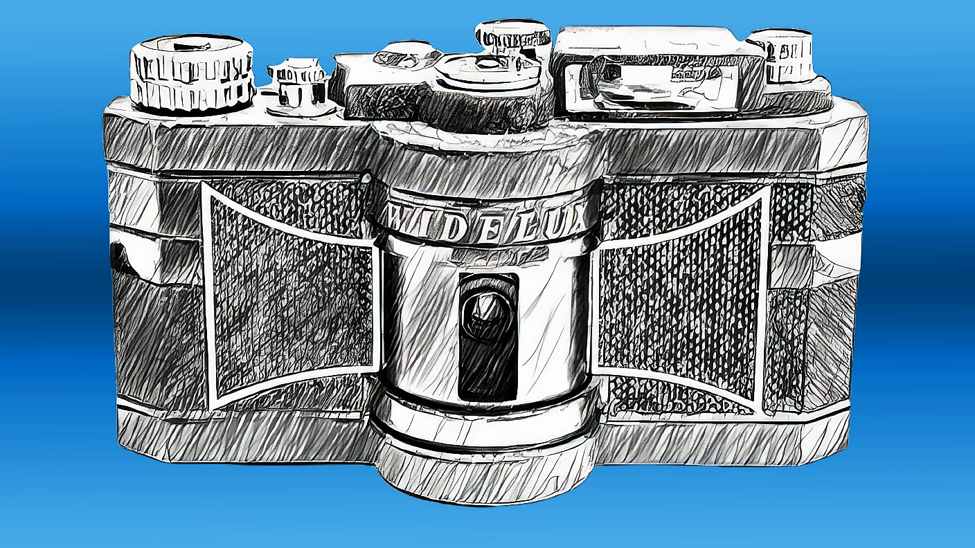 Line drawing of Widelux panoramic camera