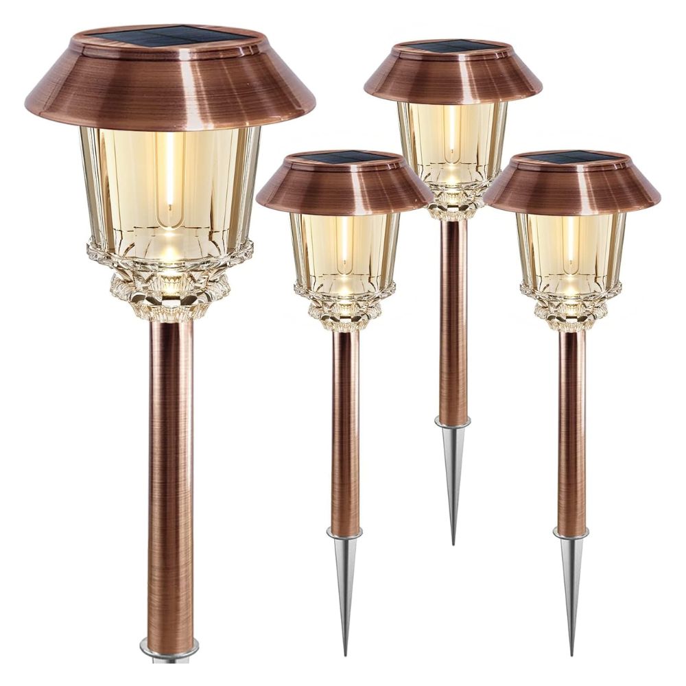 XMCOSY+ Solar Lights Outside Waterproof, 4 Pack