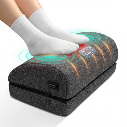 Snailax Heated Footrest Under Desk With Vibration, Adjustable Foot Stool