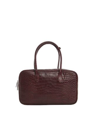 Rectangular leather handbag – women
