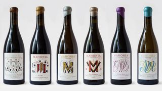 Jessica Hische created these labels, including a custom drawn MV monogram for Mahonia Vineyard
