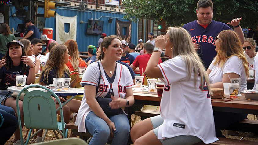 Americans drinking beer