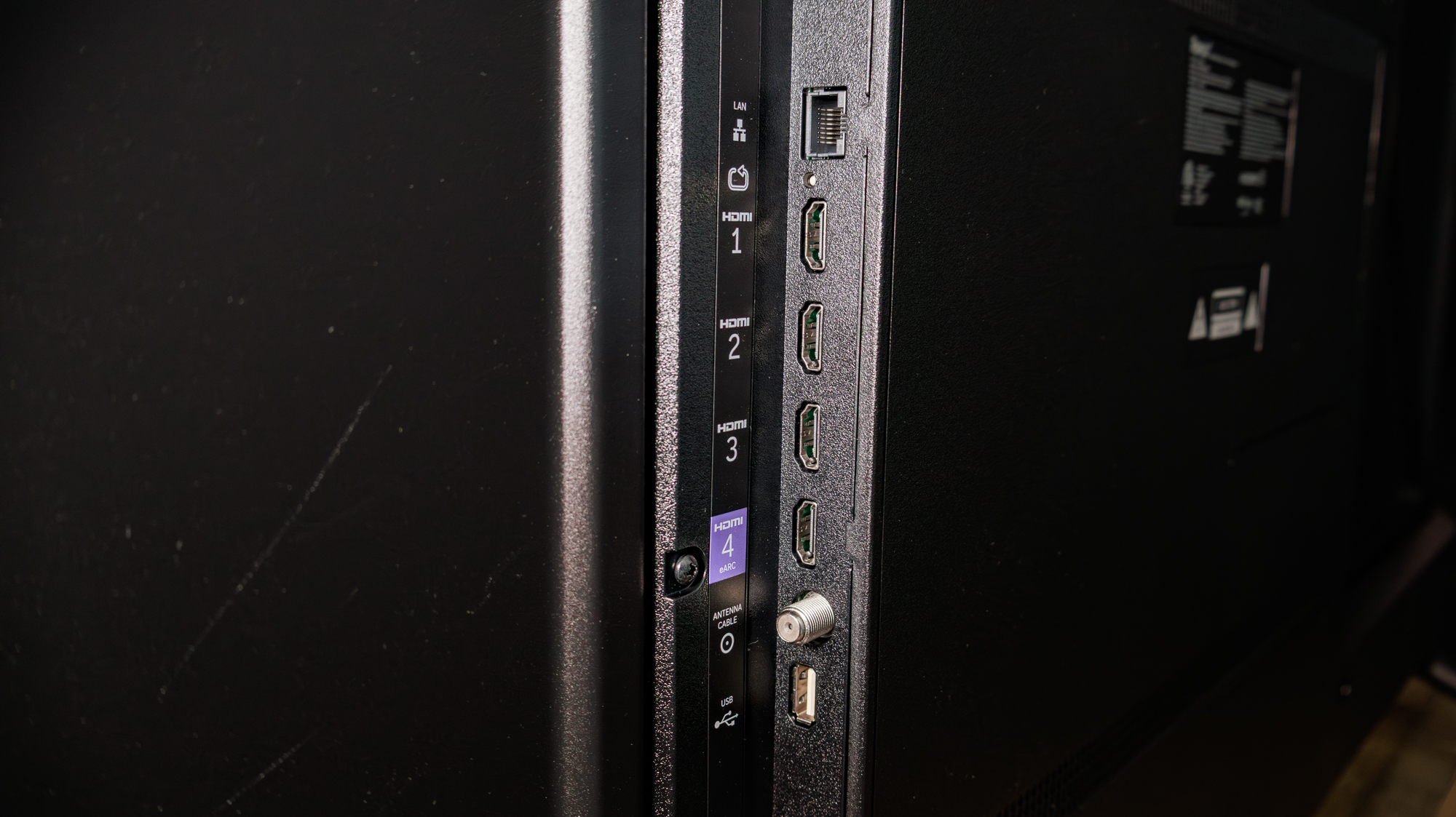 The ports on a Roku 65-inch Class Select Series 4K QLED (2026) TV