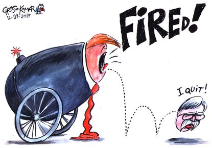 Political Cartoon U.S. Trump John Bolton fired