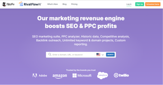 SpyFu landing page