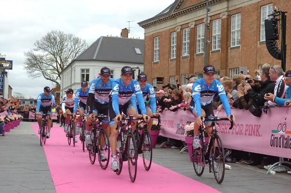 Garmin-Barracuda led in by Christian Vande Velde and Tyler Farrar
