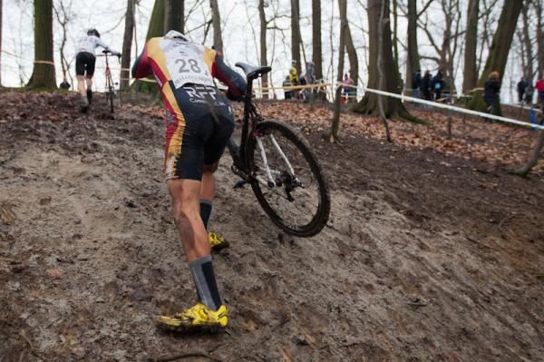 Running the hills in Belgium behind John Francisco