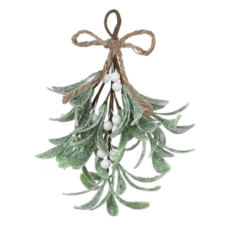 Artificial Mistletoe Picks, Christmas Mistletoe Decoration with White Berries