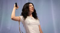 Lorde performs during day three of Glastonbury festival 2025 at Worthy Farm, Pilton on June 27, 2025 in Glastonbury, England.