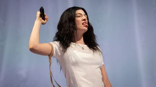 Lorde performs during day three of Glastonbury festival 2025 at Worthy Farm, Pilton on June 27, 2025 in Glastonbury, England.