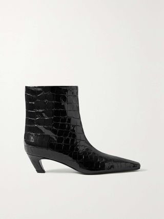 Arizona Croc-Effect Leather Ankle Boots