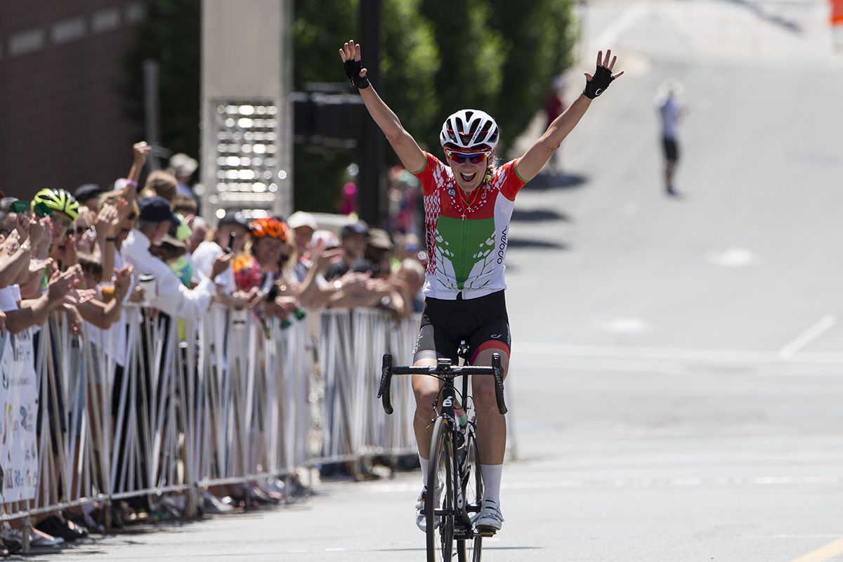 Alena Amialiusik (Velocio-SRAM) takes the solo win