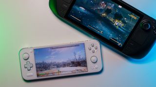 Fallout 4 running on the Ayaneo Pocket S with the Steam Deck OLED