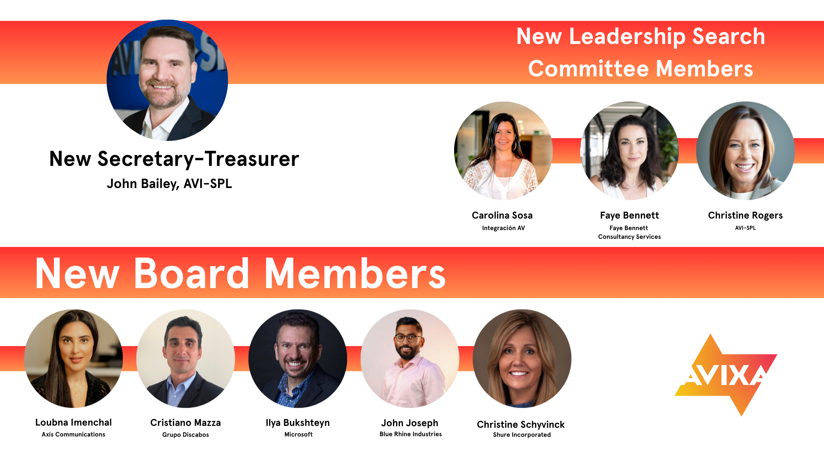 The new AVIXA board members for 2026.