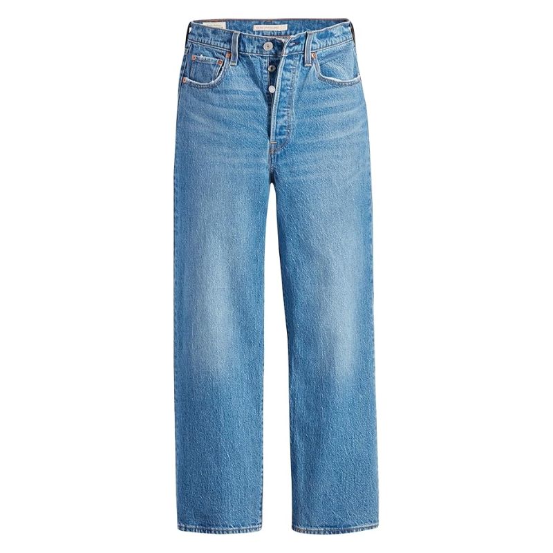 cut out of blue Levi's Ribcage jeans 