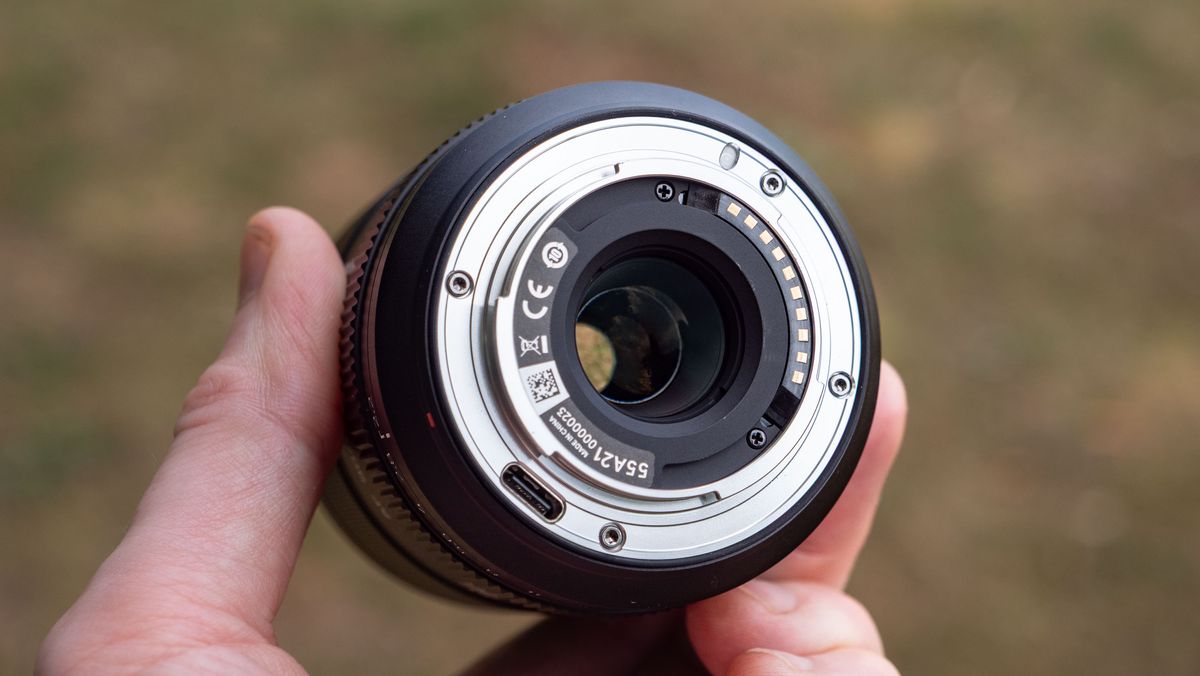 Close up of the rear lens mount of the Viltrox AF 90mm f/2.2 EVO lens