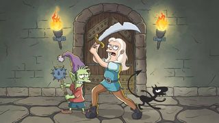 an image from Disenchantment on Netflix showing the core cast