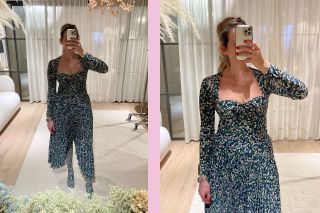 Rokh x H&M Lily Russo-Bah try on