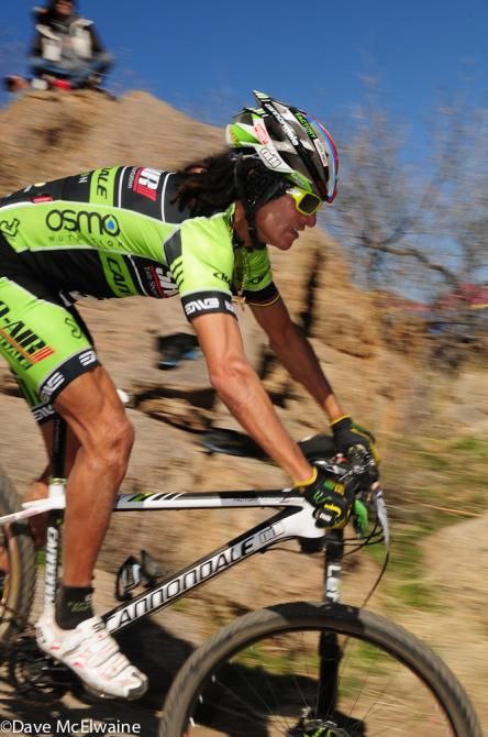 Tinker Jaurez (Sho-Air Cannondale) descending on lap one