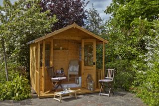 garden shed used as an outdoor room