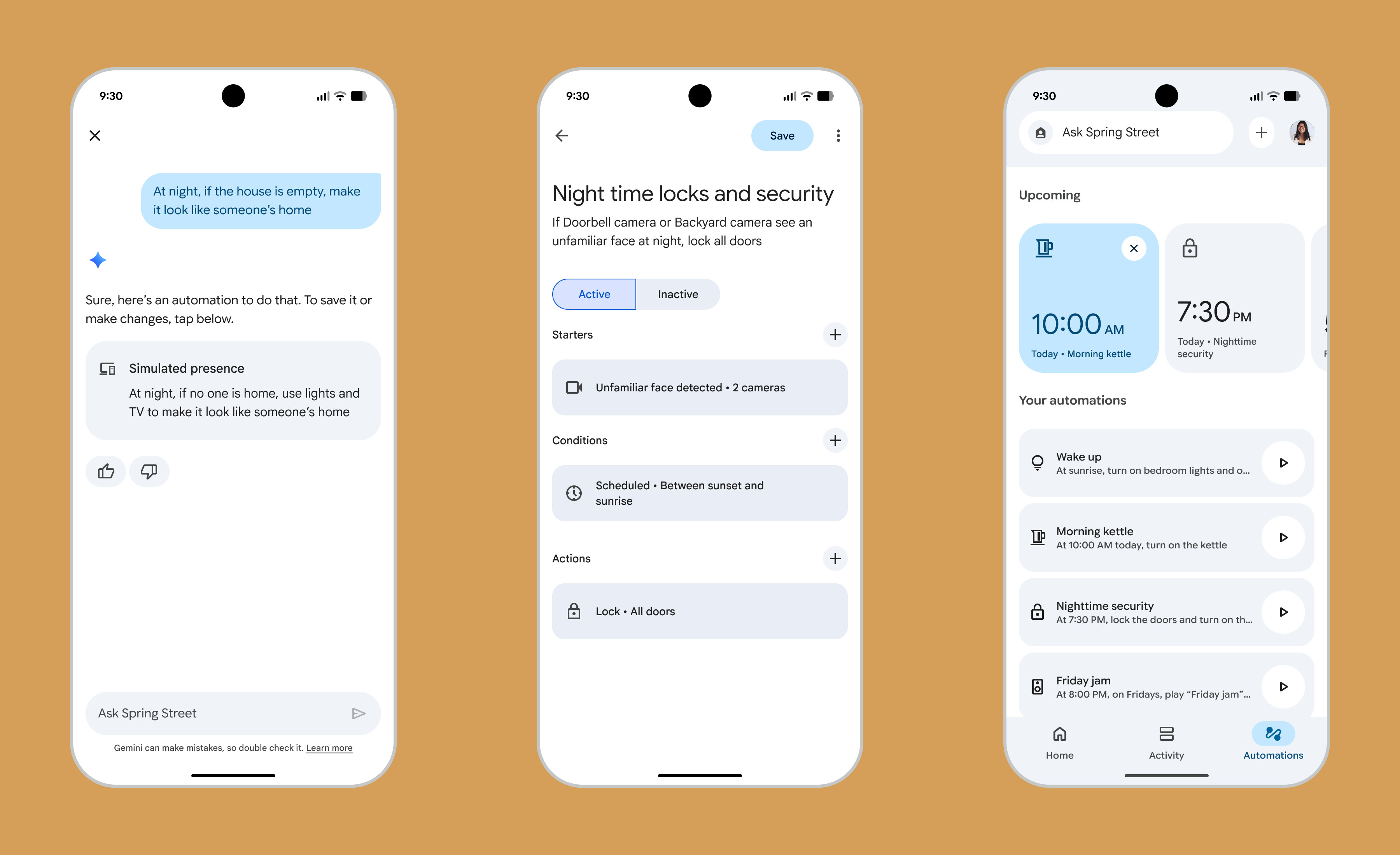 Creating automations in the Google Home app