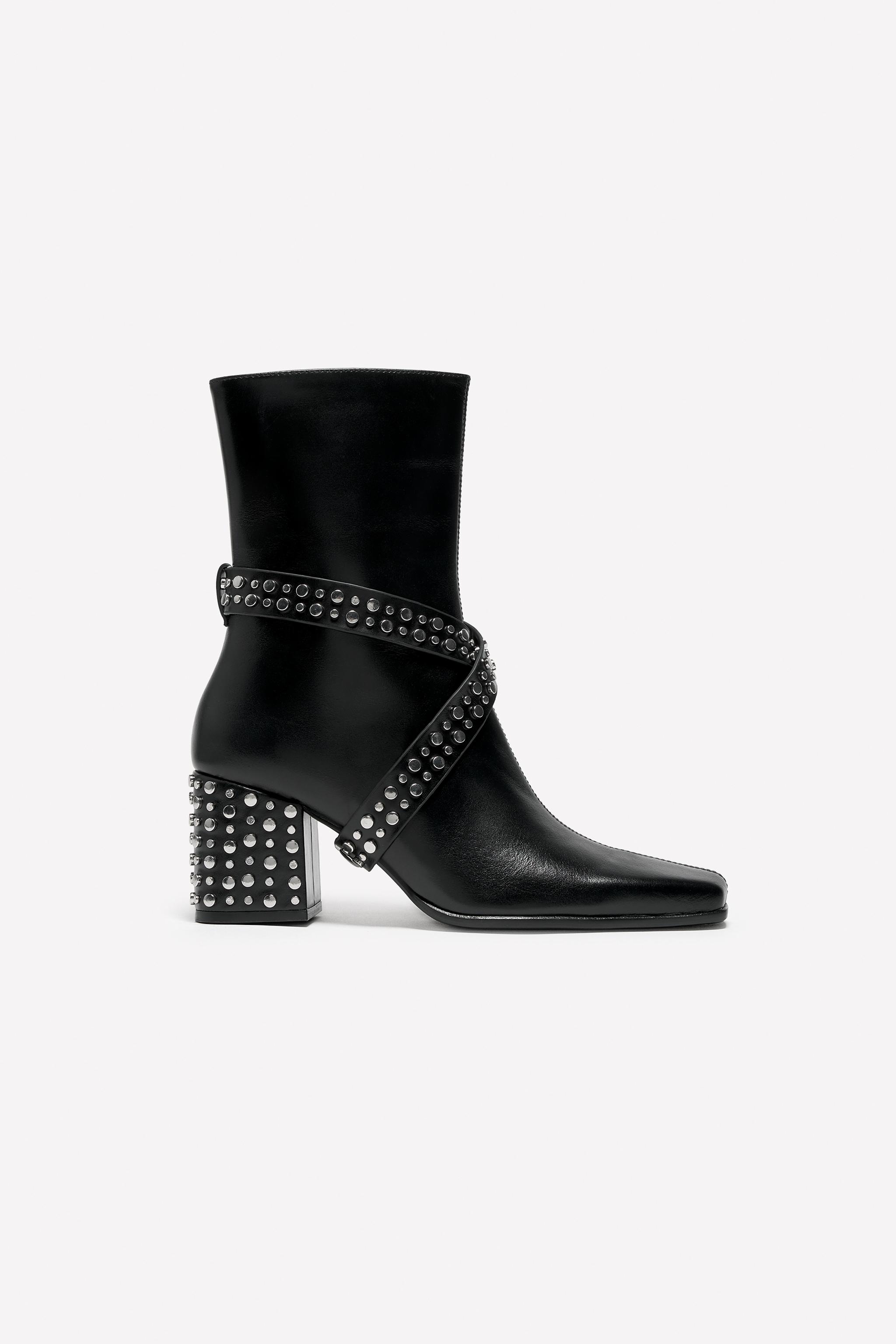 Leather Studded Heel Ankle Boots Ludovic De Saint Sernin X Zara