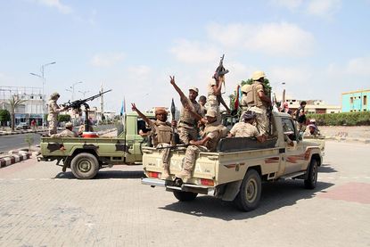 Fighters in Yemen