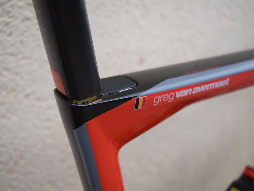 Marking the seat post allows for quick and easy bike setup for team mechanics