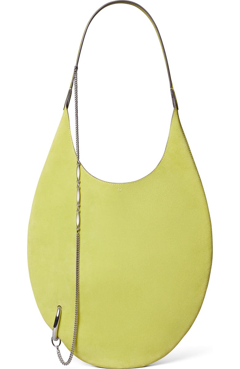 Pierced Suede Shoulder Bag