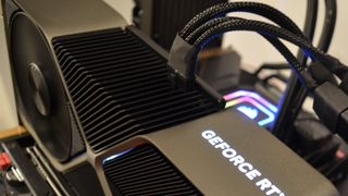 An Nvidia GeForce RTX 4080 on a test bench