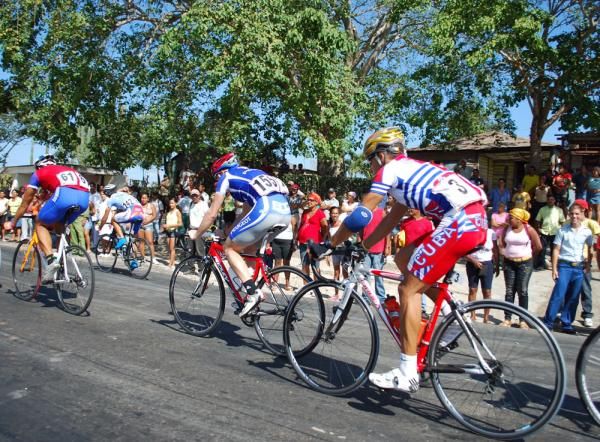 The breakaway on stage three was ready for anything - the Cuban even had some elbow protection.