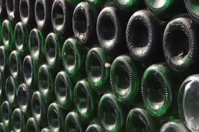 Champagne bottle house