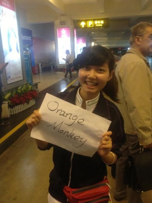 The Orange Monkey-Cannondale team was welcomed to China
