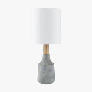 Cowan Petite Ceramic & Wood Table Lamp