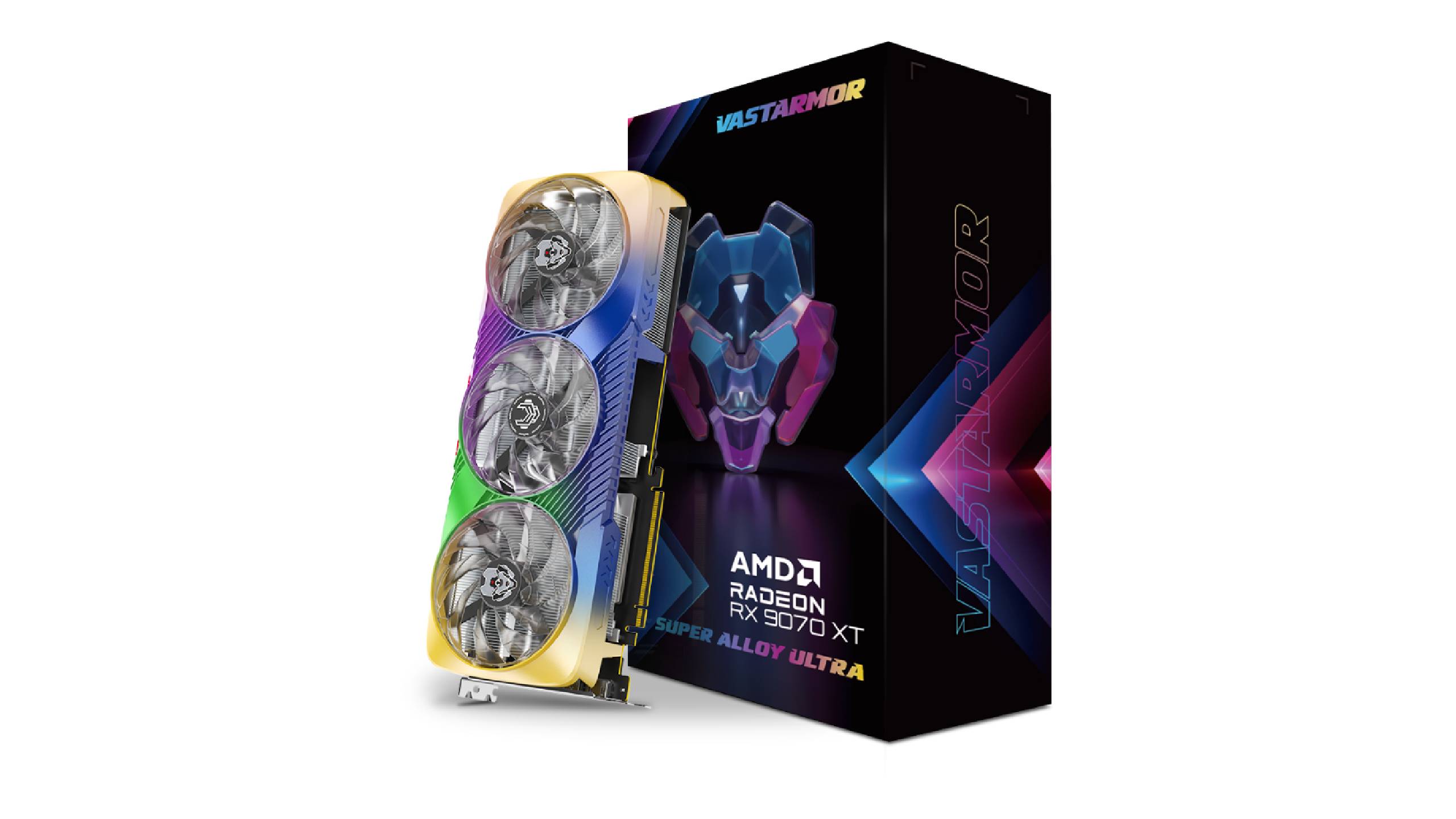Vastarmor Radeon RX 9070 XT Super Alloy Ultra graphics card with its packaging
