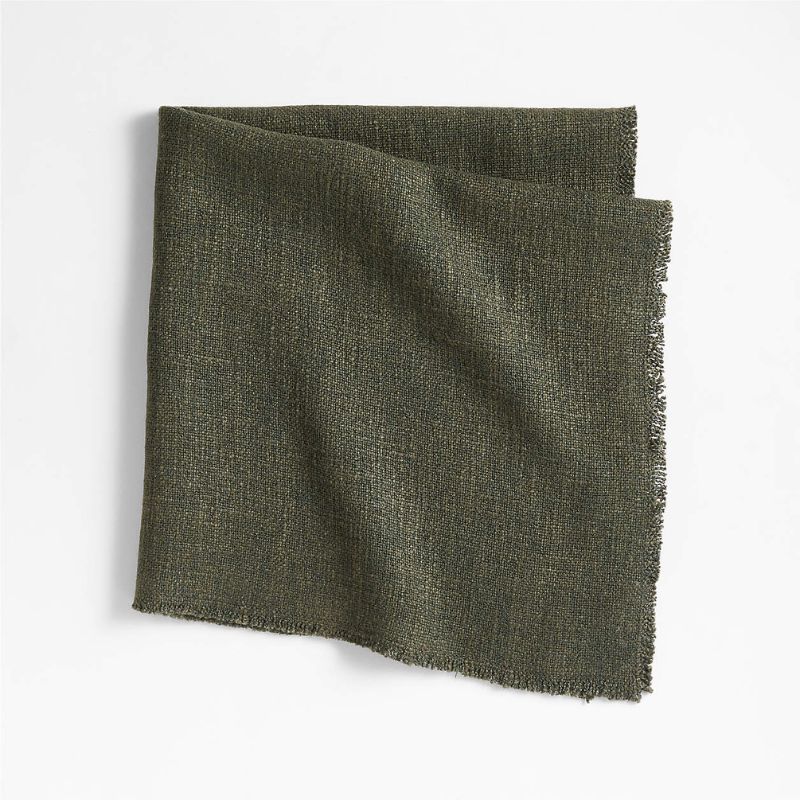 Green linen napkin