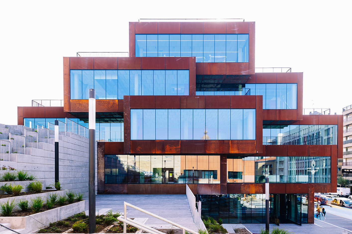 Basque Culinary Center research hub wrapped in corten steel by Bjarke Ingels Group 