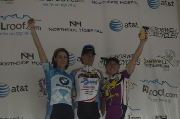 The women's podium in Roswell